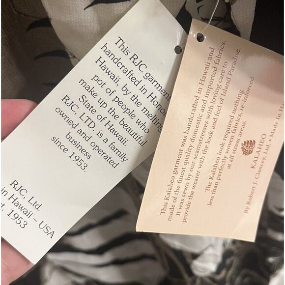 Kalaheo Hawaiian Shirt Men SIZE Large Floral Short Sleeve Rayon Made USA New! - Picture 6 of 6